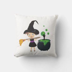 Coussin Jolie sorcière d'Halloween