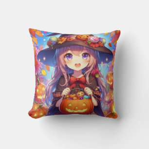 Coussin Jolie Sorcière d'Halloween Anime
