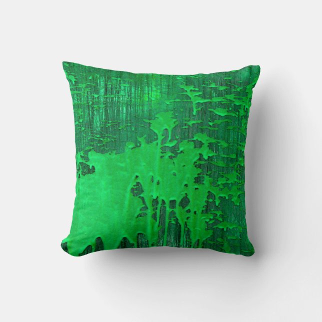 Coussin Jolie surface verte ancienne avec la texture des g (Recto)