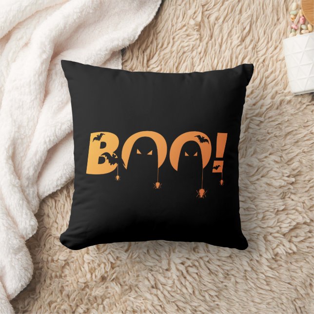 Coussin Jolie typographie effrayante avec chauves-souris e (Couverture)
