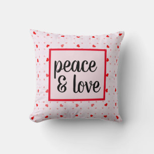 Coussin Jolie Typographie moderne Paix et amour