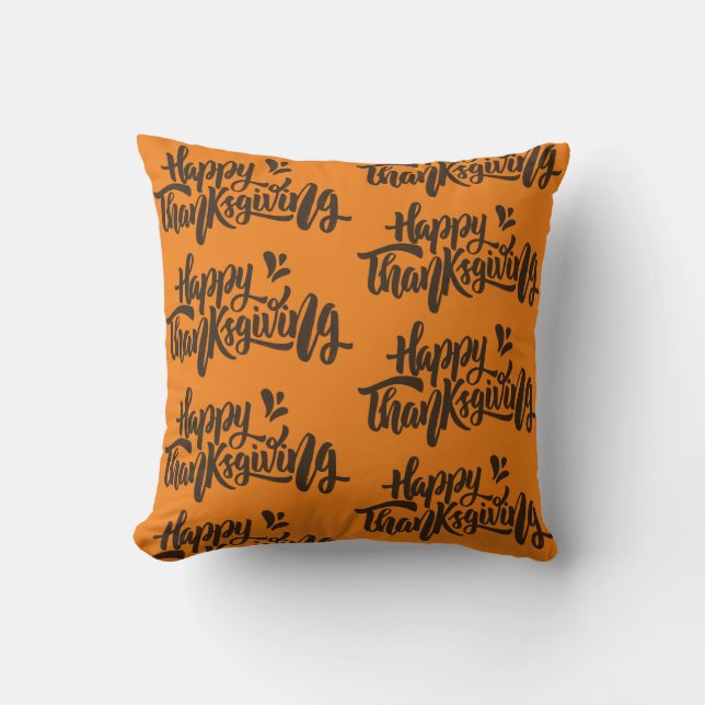 Coussin Jolie typographie pour Thanksgiving (Recto)