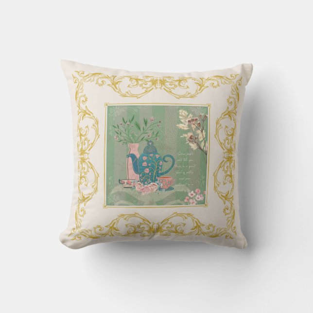 Coussin Jolie Vibes Vintages Cottage Tea Party (Recto)