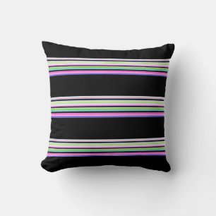 Coussin Jolies bandes néon colorées