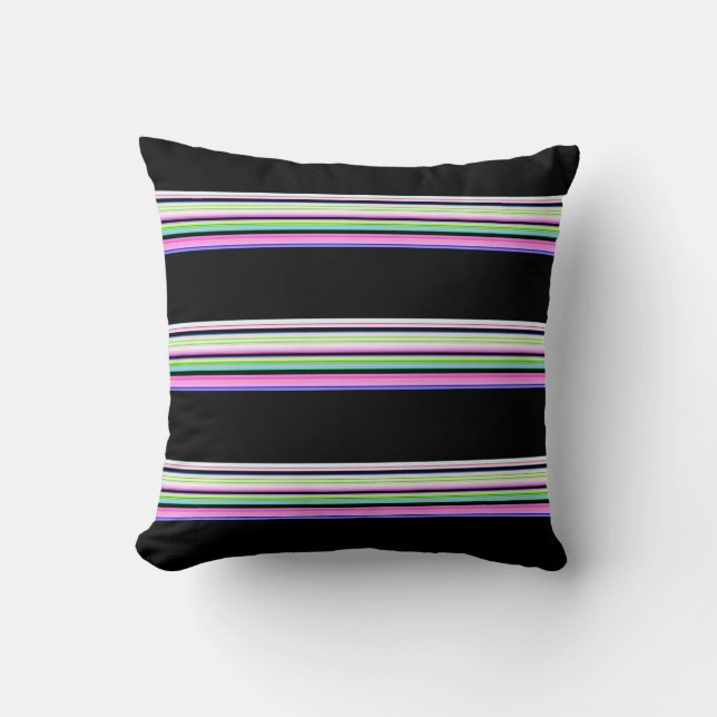 Coussin Jolies bandes néon colorées (Recto)
