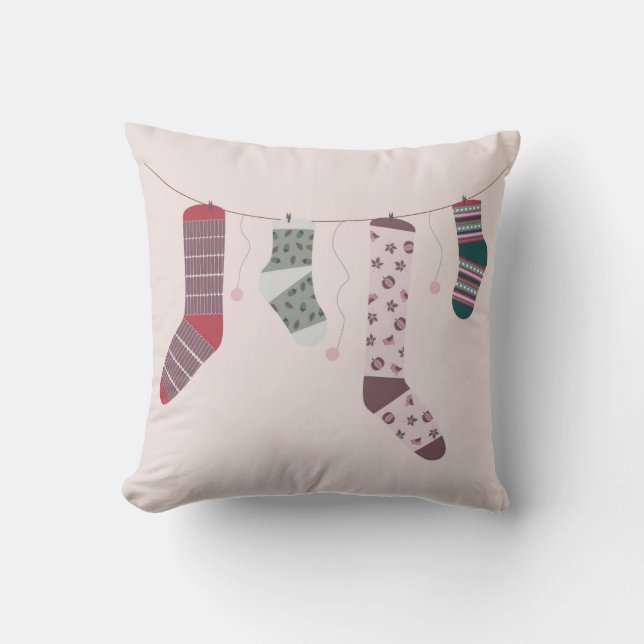 Coussin jolies chaussettes d'automne (Recto)