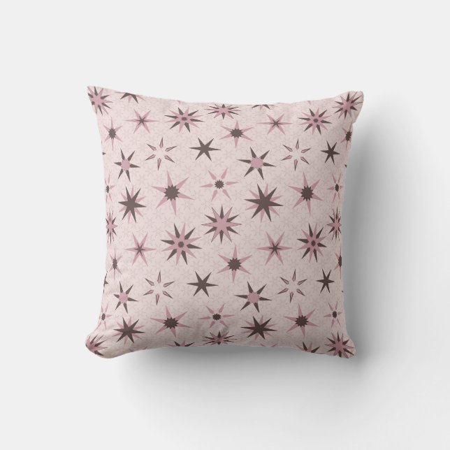 Coussin Jolies étoiles géométriques roses - motif. (Recto)