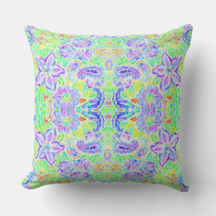 Coussin Jolies fleurs abstraites colorées de printemps