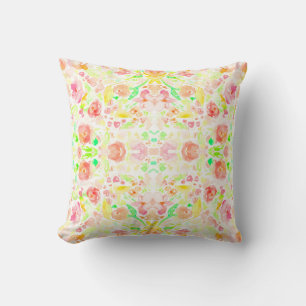 Coussin Jolies fleurs aquarelles colorées