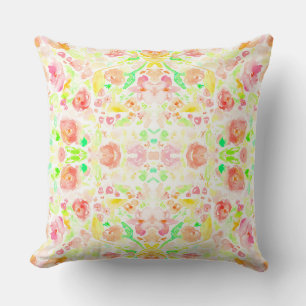 Coussin Jolies fleurs aquarelles colorées