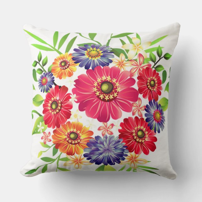 Coussin Jolies fleurs colorées (Recto)