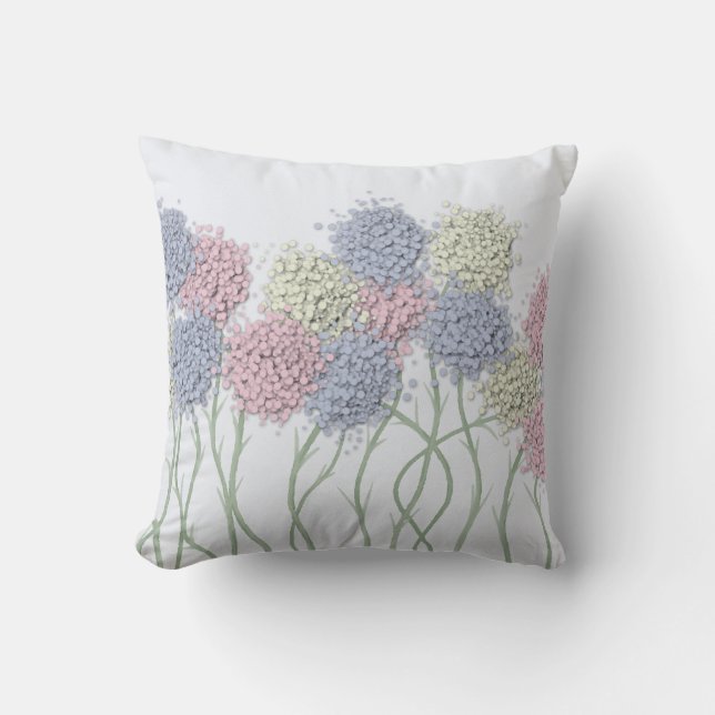 Coussin Jolies Fleurs colorées Pastel (Recto)