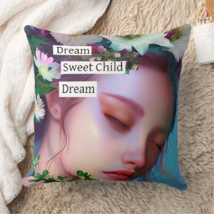 Coussin Jolies fleurs de fée dans les cheveux Fantaisie Ar
