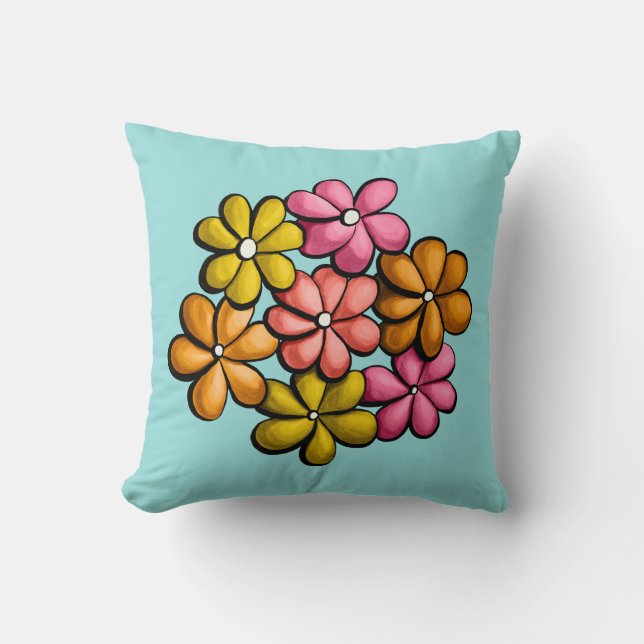 Coussin Jolies Fleurs Fille Colorée (Recto)