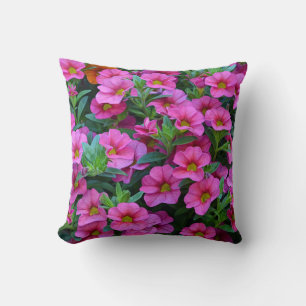 Coussin Jolies fleurs pétuniennes roses