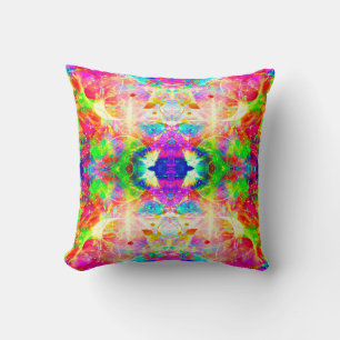 Coussin Jolies fleurs tourbillonnantes abstraites colorées
