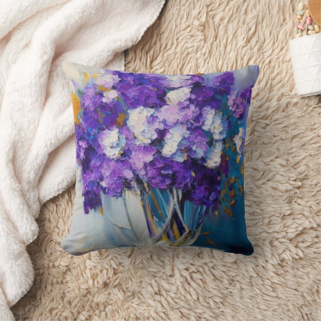 Coussin Jolies Fleurs Violettes Vintage (Couverture)