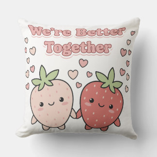 Coussin Jolies Fraises "Nous sommes meilleurs ensemble" Ka