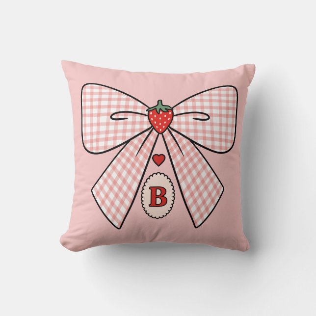 Coussin Jolies Initiales Rétro de Monogramme Coquette Frai (Recto)