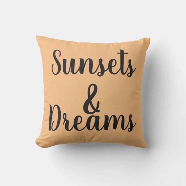 Coussin jolies lettres SUNSETS & RÊVES | (Recto)