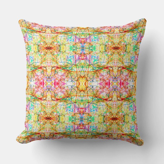 Coussin Jolies lignes abstraites colorées (Recto)