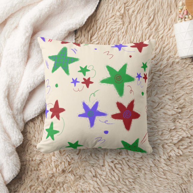 Coussin Jolies Petites Étoiles Colorées (Couverture)