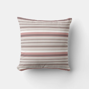 Coussin Jolies rayures blanches marron