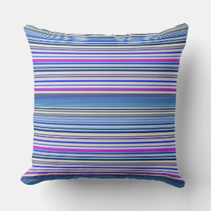Coussin Jolies rayures bleu violet