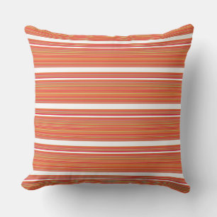 Coussin Jolies rayures colorées orange