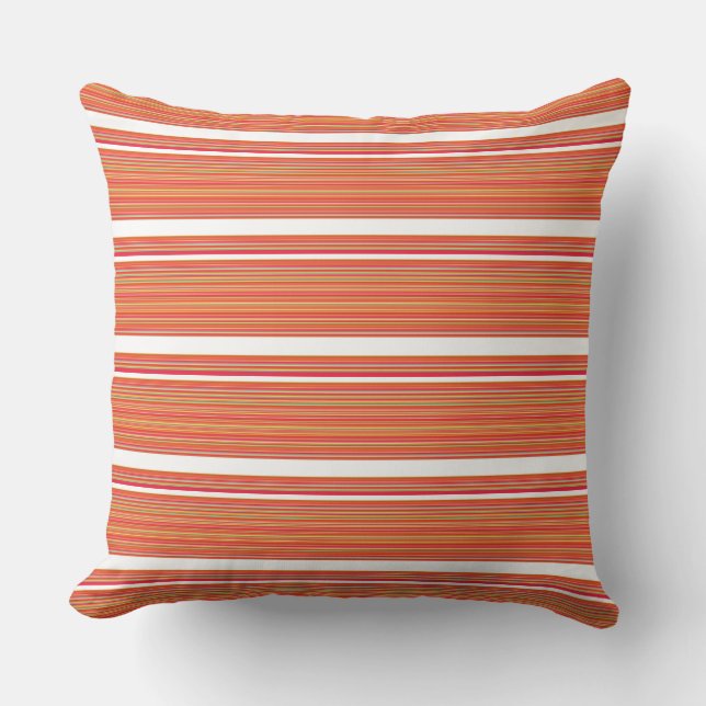 Coussin Jolies rayures colorées orange (Recto)