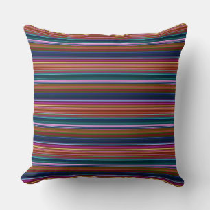 Coussin Jolies rayures colorées rétro