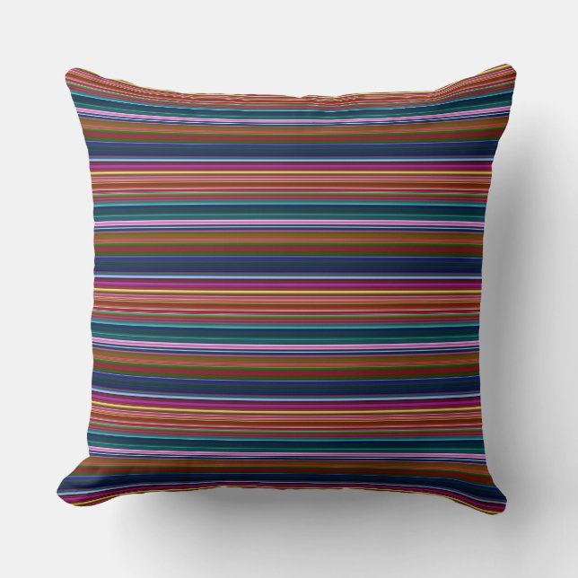 Coussin Jolies rayures colorées rétro (Recto)