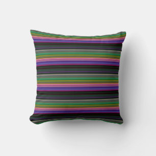 Coussin Jolies rayures colorées rétro