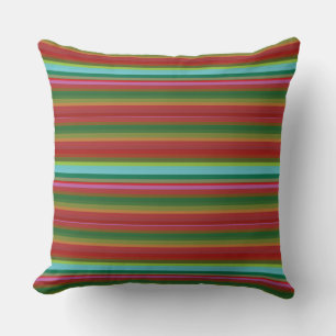 Coussin Jolies rayures colorées vintage