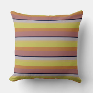 Coussin Jolies rayures de couleurs vintage
