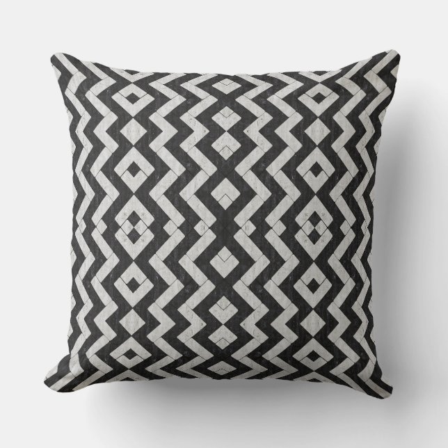 Coussin Jolies rayures de marbre noir et blanc (Recto)