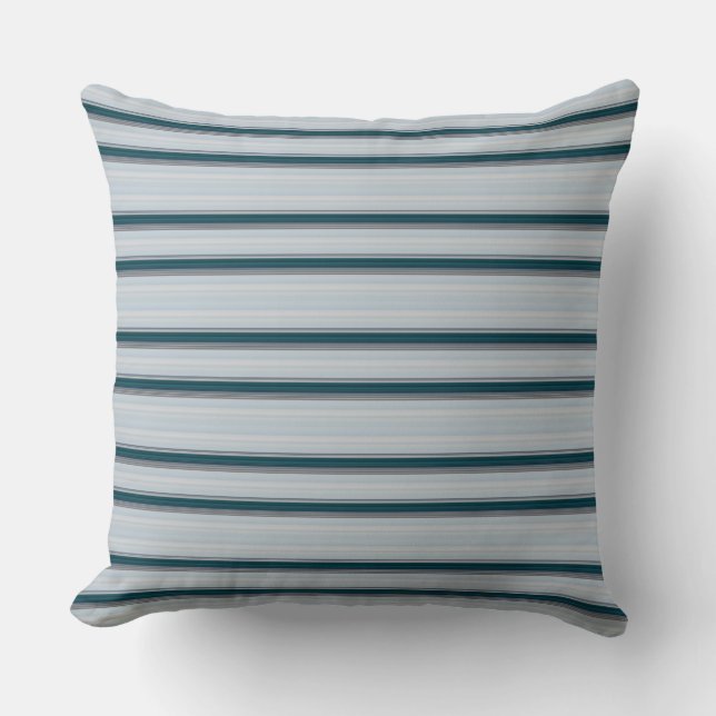 Coussin Jolies rayures gris bleu  (Recto)