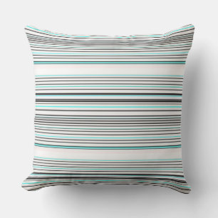 Coussin Jolies rayures grises aqua