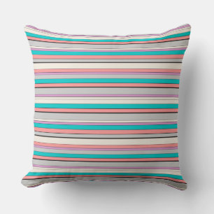 Coussin Jolies rayures grises aqua