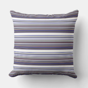 Coussin Jolies rayures grises bleues modernes