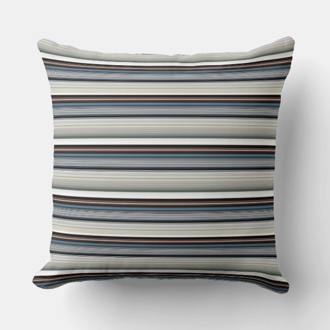 Coussin Jolies rayures grises et blanches (Recto)