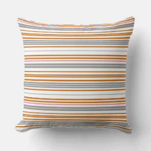 Coussin Jolies rayures grises marron