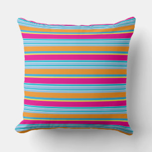 Coussin Jolies rayures magiques colorées