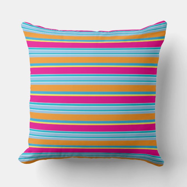 Coussin Jolies rayures magiques colorées (Recto)