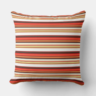Coussin Jolies rayures marron rouge