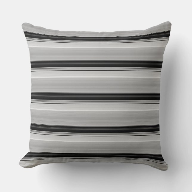 Coussin Jolies rayures noir gris (Recto)