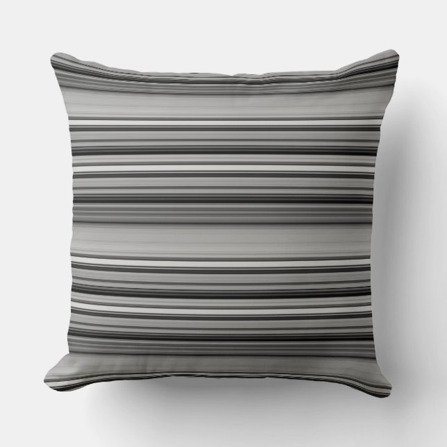 Coussin Jolies rayures noir gris  (Recto)
