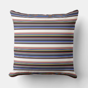 Coussin Jolies rayures noires bleues