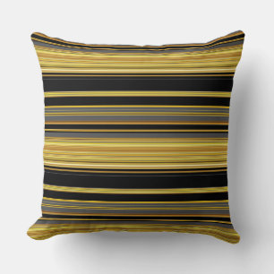 Coussin Jolies rayures noires dorées
