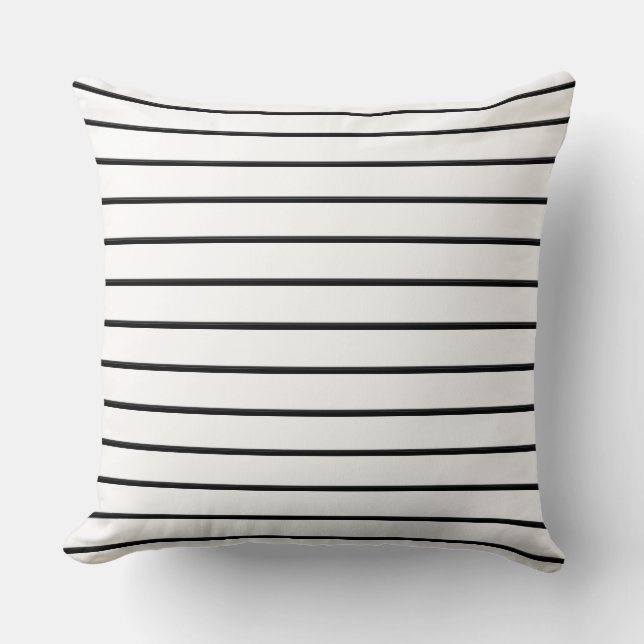 Coussin Jolies rayures noires et blanches (Recto)